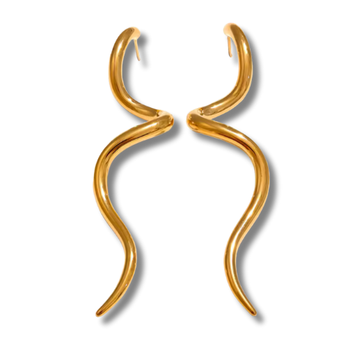 Golden Torsion Earrings