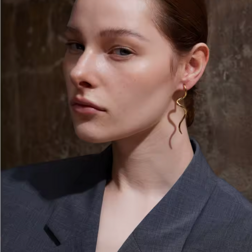 Golden Torsion Earrings