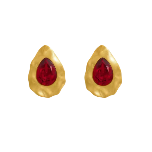 Red Ember Marquise Earrings