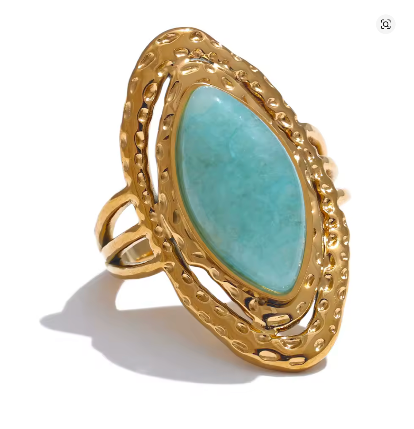 Turquoise Marquise Halo Ring