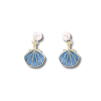 Blue Clam Earrings
