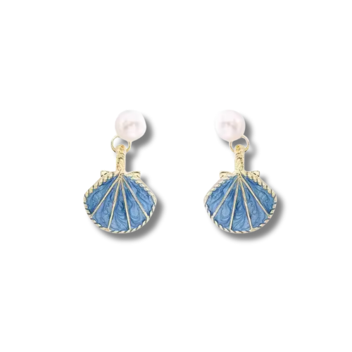 Blue Clam Earrings