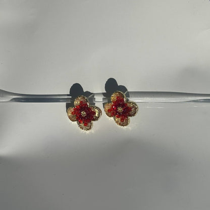 Tricolor Violet Earrings