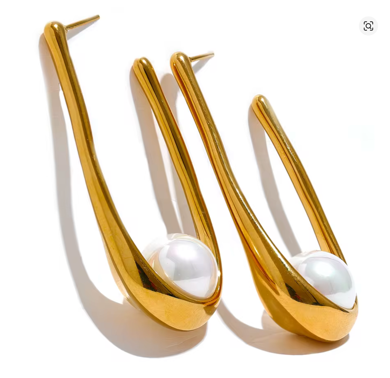 Crescent Pearl Earrings