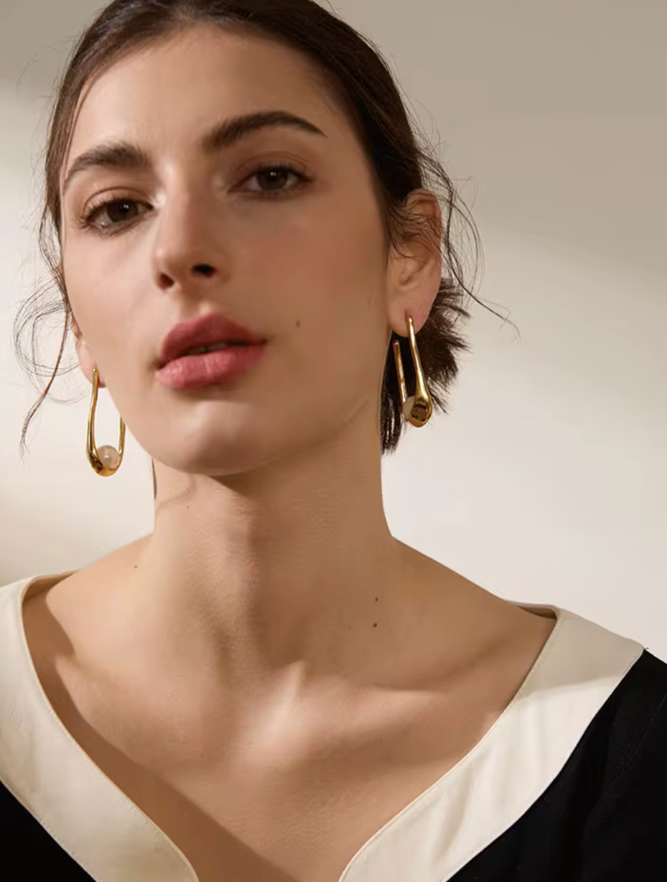 Crescent Pearl Earrings