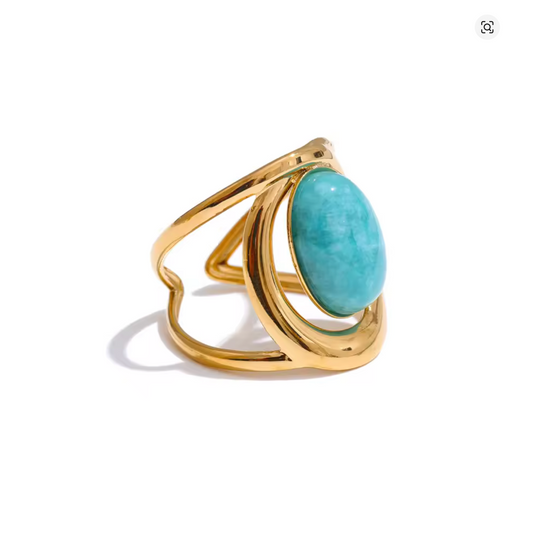 Oval Sky Halo Ring