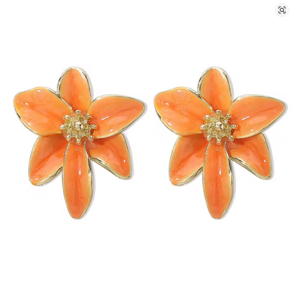 Orange Dogwood Earrings